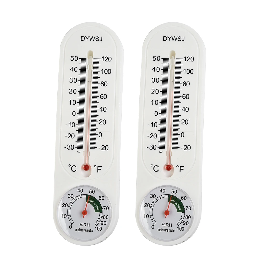 Wall-mounted Breeding Thermometer 2PCS For Greenhouse Hygrometer Fahrenheit/Celsius Outdoor/Indoor Thermometer