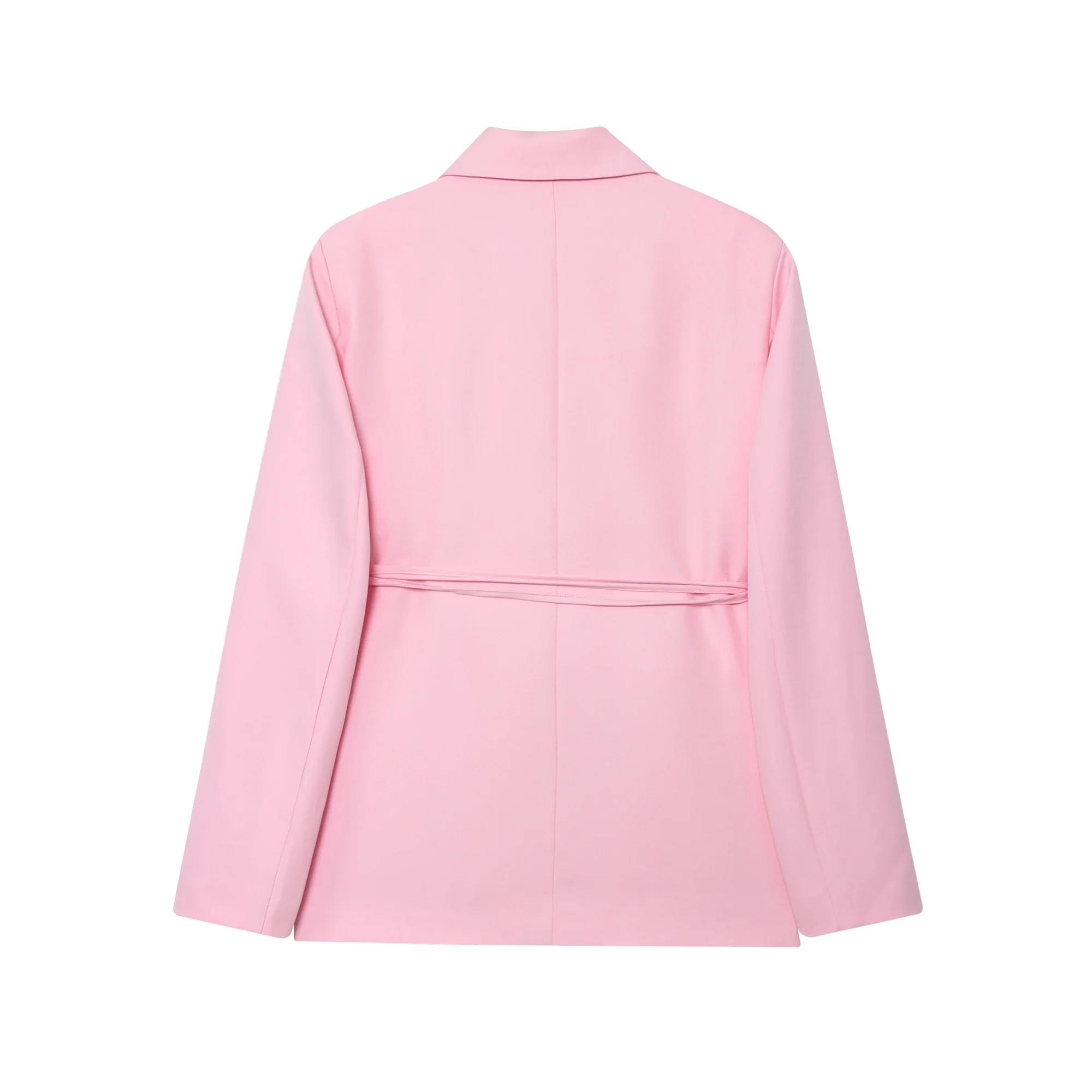 Damska jesienna nowa marynarka z klapami, trójwymiarowym kwiatowym wiązaniem w talii, podkreślona talia, styl do pracy.