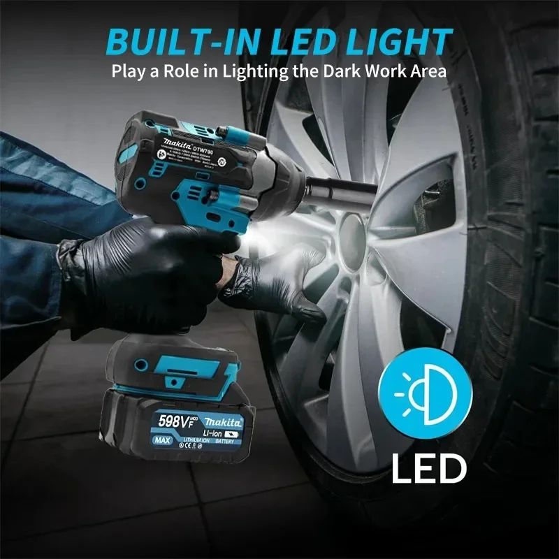 Makita DTW700 18V Cordless Impact Wrench Brushless Motor 1000 Nm Variable Speed Electric Wrench High Effieiency Durable