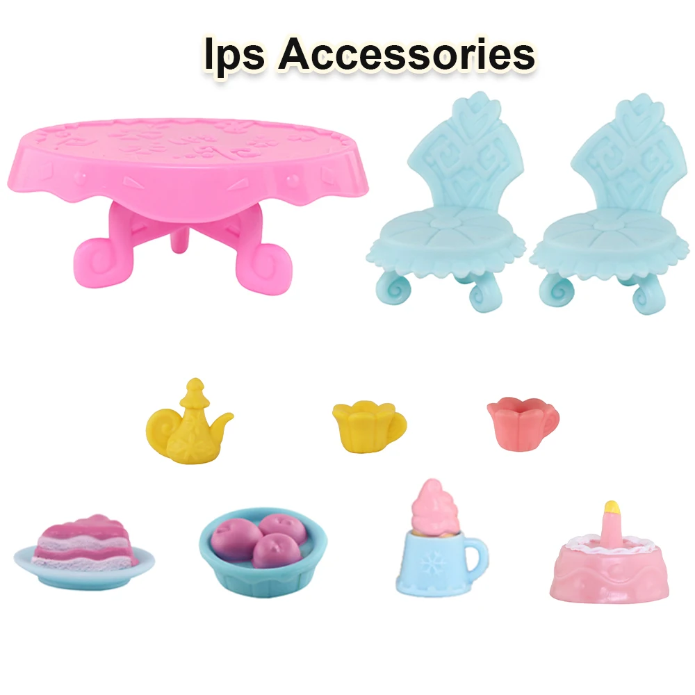 Minilpsshop Pet Shop Exquisite Afternoon Table and Chairs Afternoon Tea Matching Set For Short Hair Cat Excluding Toy for LPS