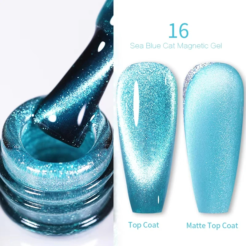 BORN PRETTY Funkelnde Glasperle Katze Magnetischer Gel-Nagellack Flash White Spar Red Color Semi Permanent Soak Off UV Gel Lack