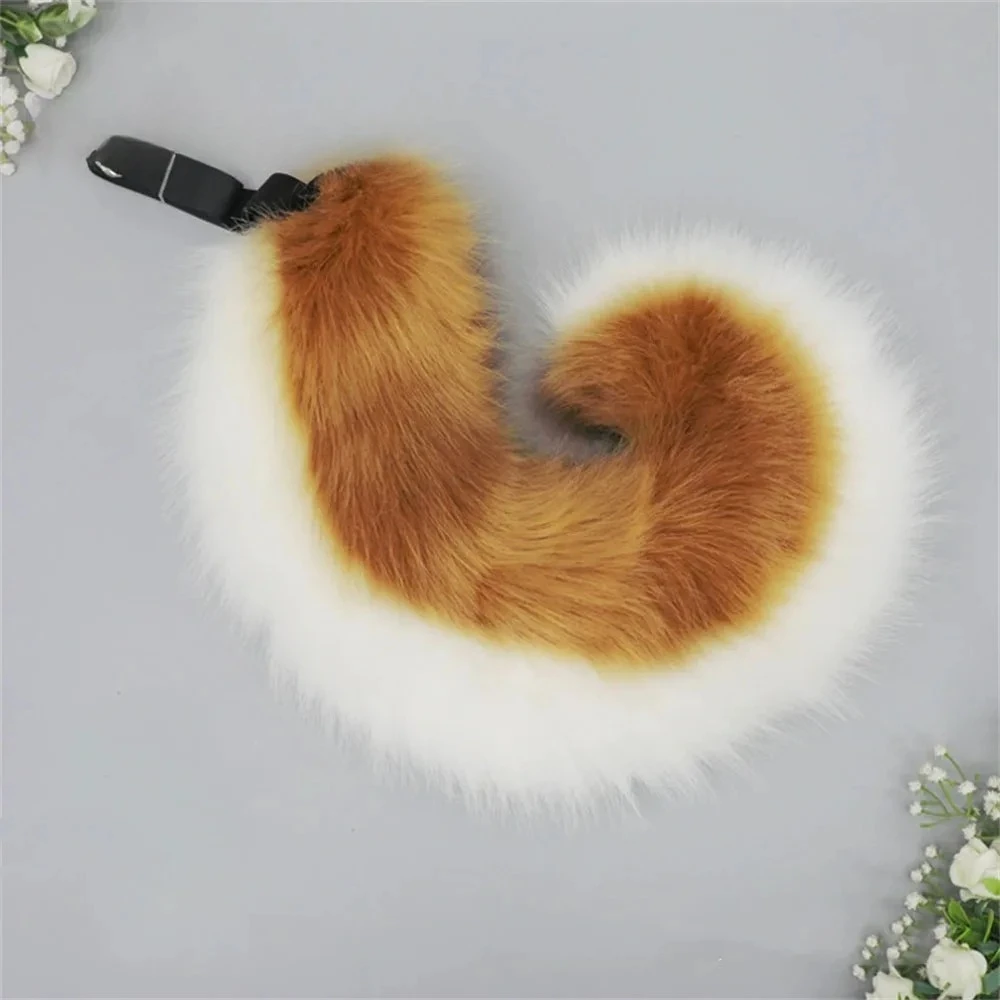 ZOETOPKID Shepherd Dog Tail Cute Furry Animal Tail Props Waist Ornament Puppy Plush Tail Cosplay Halloween Costume Accessories