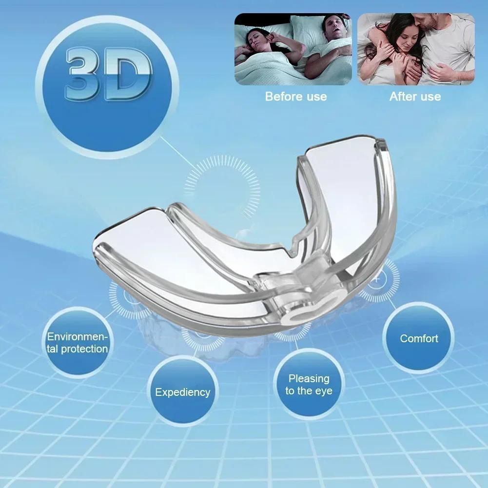 

Защитная капа от храпа и бруксизма, для безопасного сна и свободного дыхания, предотвращает апноэ во сне