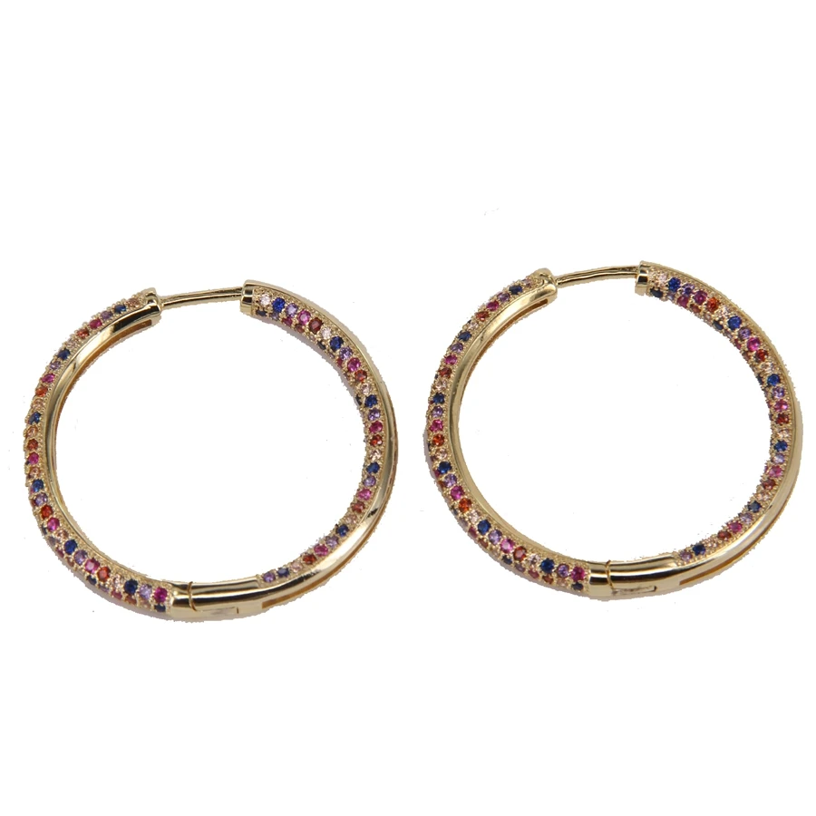 أقراط هيمستون توماس جولد مرصوفة بالكامل من الذهب الوردي، هدية مجوهرات رومانسية للنساء