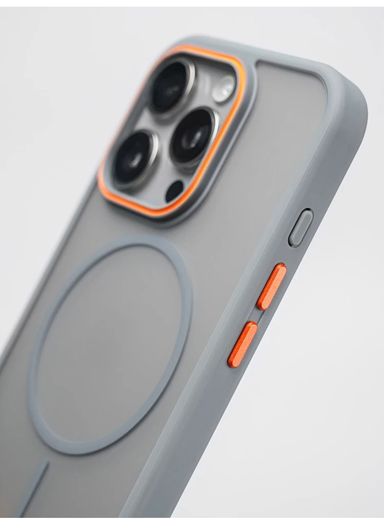 Luxuriöse Matte Durchsichtige Stoßfeste Magnetische Hülle für iPhone 18 17 16 Pro Max 15 14 13 12 für Magsafe Kabelloses Laden – Detail 4