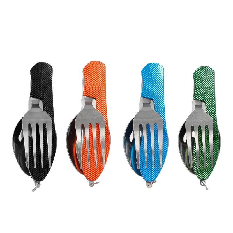 

Outdoor Portable Multifunctional Folding Tableware for Picnics, Detachable Forks, Spoons, Fruit Knives, Creative Small Tableware