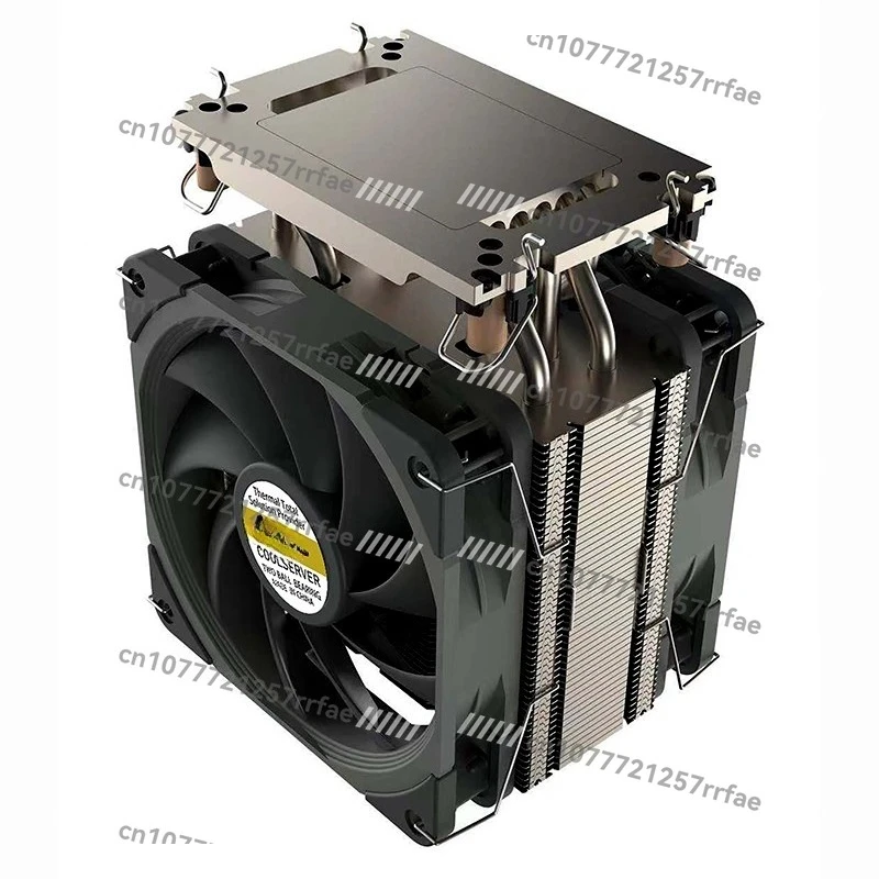 New LGA4189/4677 Leopard CPU Server Radiator 4U Tower Dual Fan 5 Heat Pipe Mute