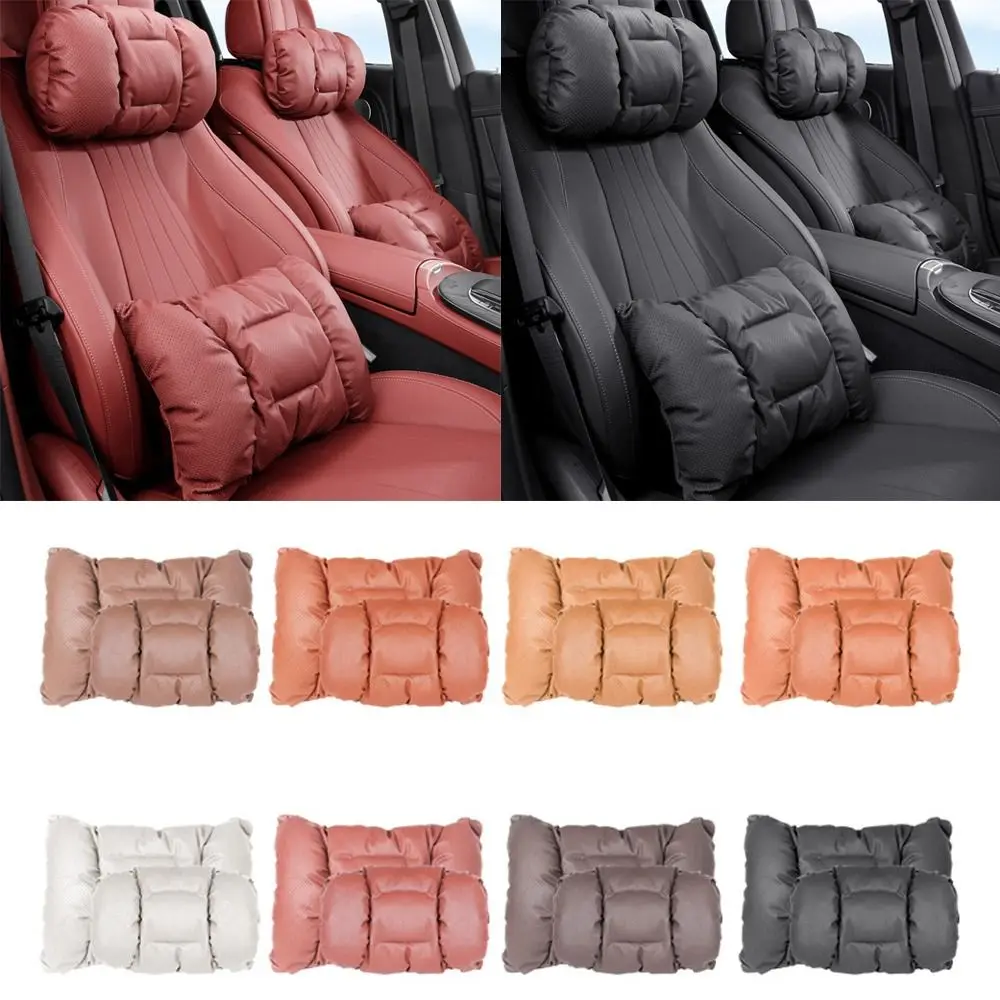 

Practical Bubble Cotton Car Seat Cushion Breathable Multifunctional Leather Neck Pillow Anti-Stain Car Headrest Support