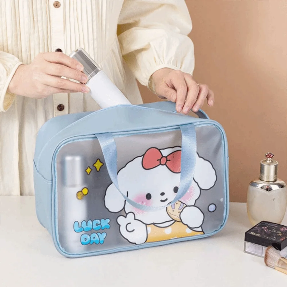 Durable Ins Cartoon PVC Cosmetic Bag Cute Portable Storage Bags Waterproof High Appearance Level Transparent Wash Bag Women