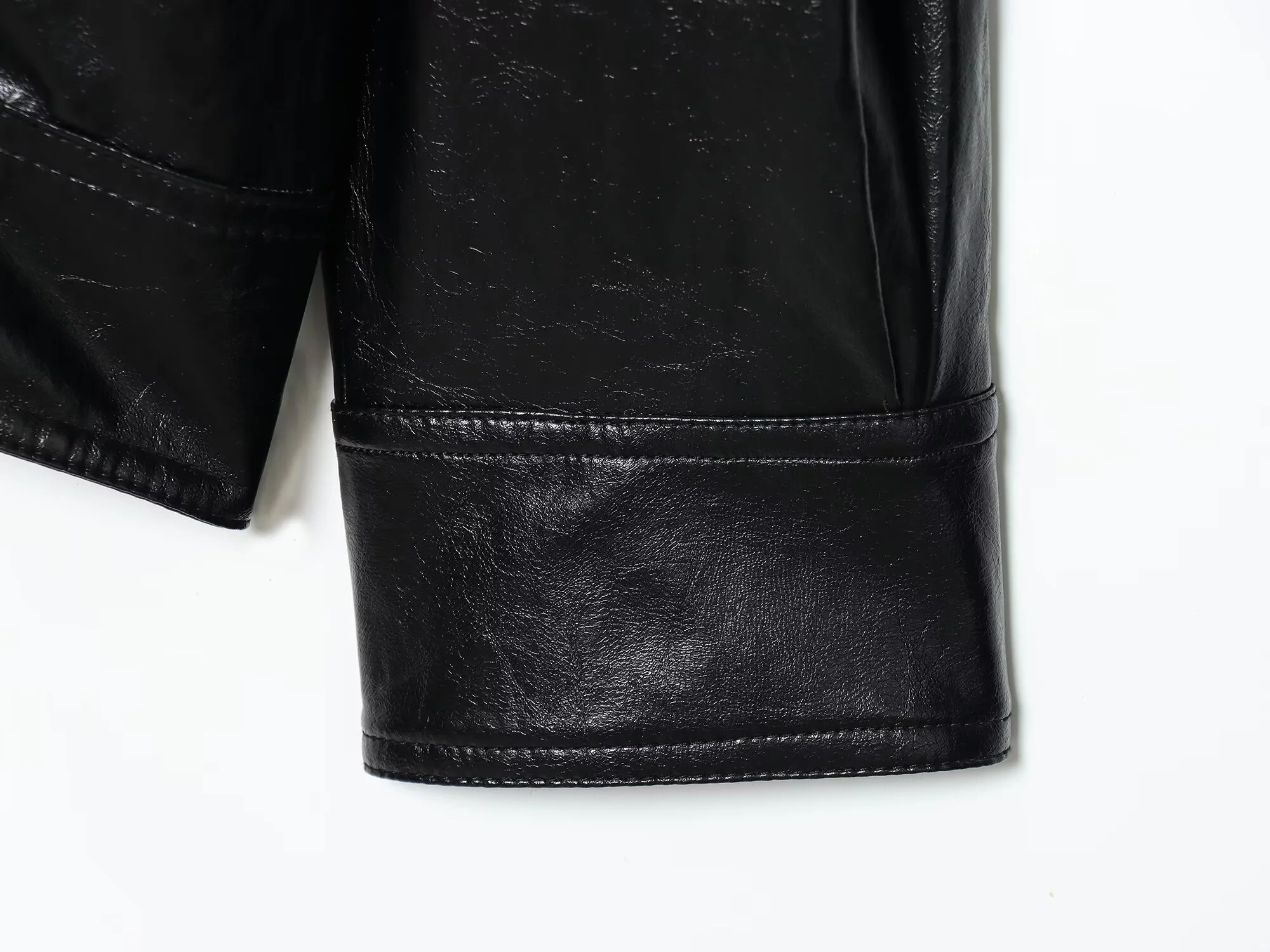 2025 inverno nova moda feminina casual solta gola alta manga longa piloto preto unisex simples jaqueta de couro