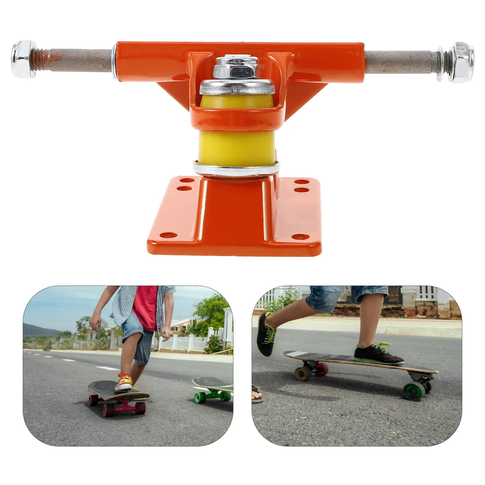2 pezzi di skateboard con ponte in metallo, allenamento sull'equilibrio, design a tema per la stabilità, camion longboard, set di ruote, skateboard