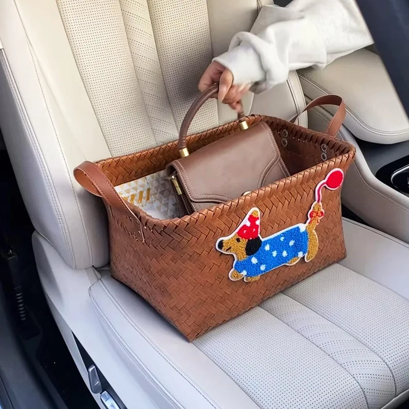 

Imitation rattan car storage box, passenger trunk storage box, large capacity