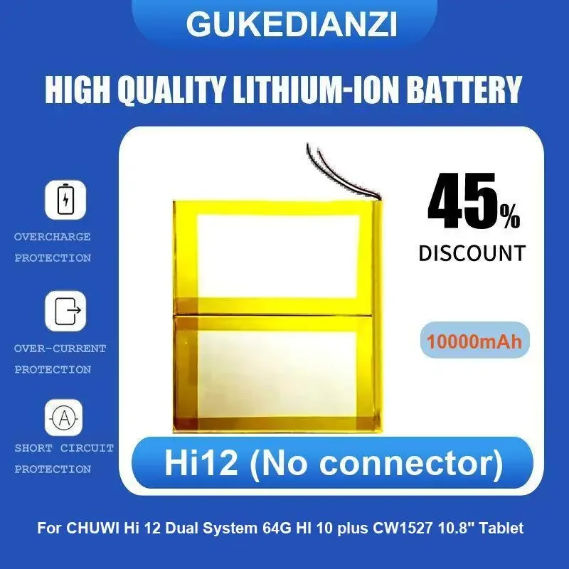 Hi12 (без разъема) Аккумулятор для планшета CHUWI Hi12 Dual System 64G HI10 plus CW1527 10,8 дюйма, планшетный ПК, 10000 мАч, высокое качество