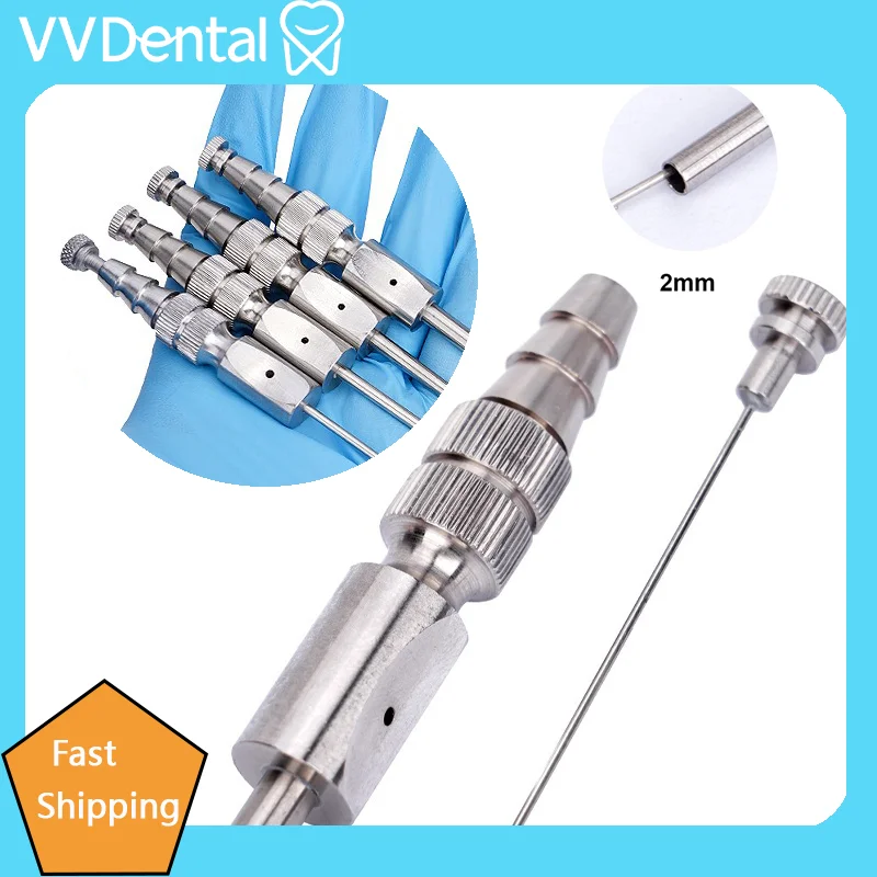 VVDental Dental Stainless Steel Suction Tube 2/3/4/5mm Autoclavable Aspirator Tip for Saliva Blood Debris Clear Operation View