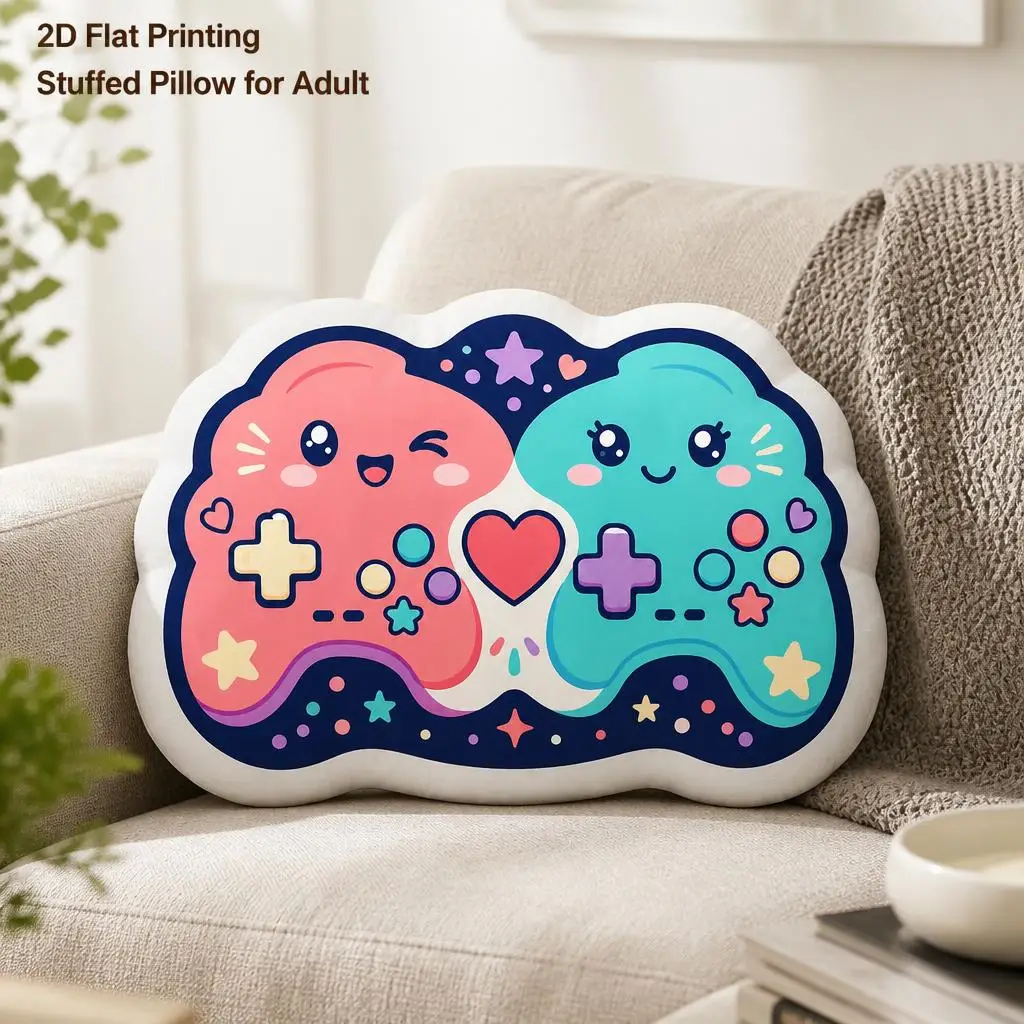 Co Op Controller Duo Plush Pillow Cushion Irregular Stuffed Throw Pillow Home Decor Gift Sofa Bed Home