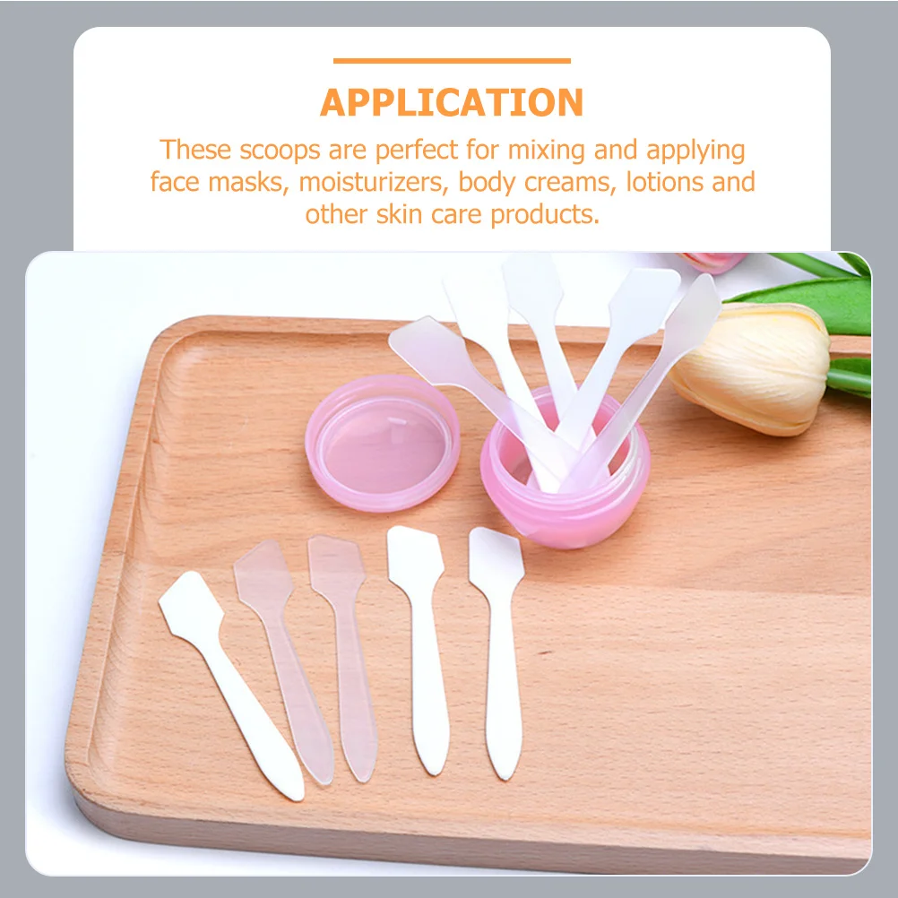 200 pçs bochechas hidratante facial máscara facial cuidados com a pele ve maquiagem espátula ferramenta de cuidados com a pele colher de creme para os olhos