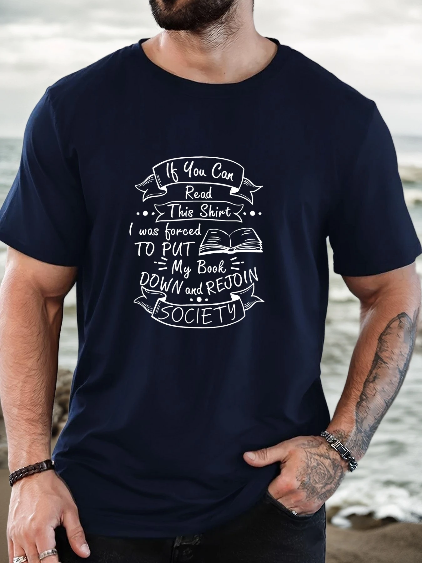 Men's T-Shirt 100% Cotton Summer Casual Soft Creative Letter Print Round Neck Breathable Short Sleeve T-Shirts 2025 New Tees