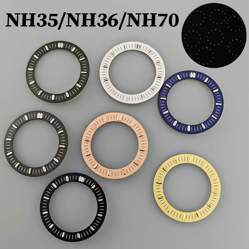 

31 мм выдолбленный циферблат для часов, зеленые светящиеся циферблаты, аксессуары, запасные части, механизм NH70/NH35/NH36