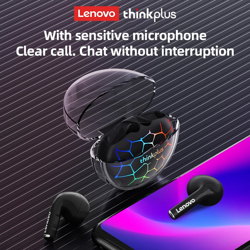 เดิม Lenovo LP80 PRO RGB ไร้สายบลูทูธ5.3หูฟัง HIFI Dual Host ชุดหูฟังลดเสียงรบกวนหูฟัง Gradient Glow ใหม่