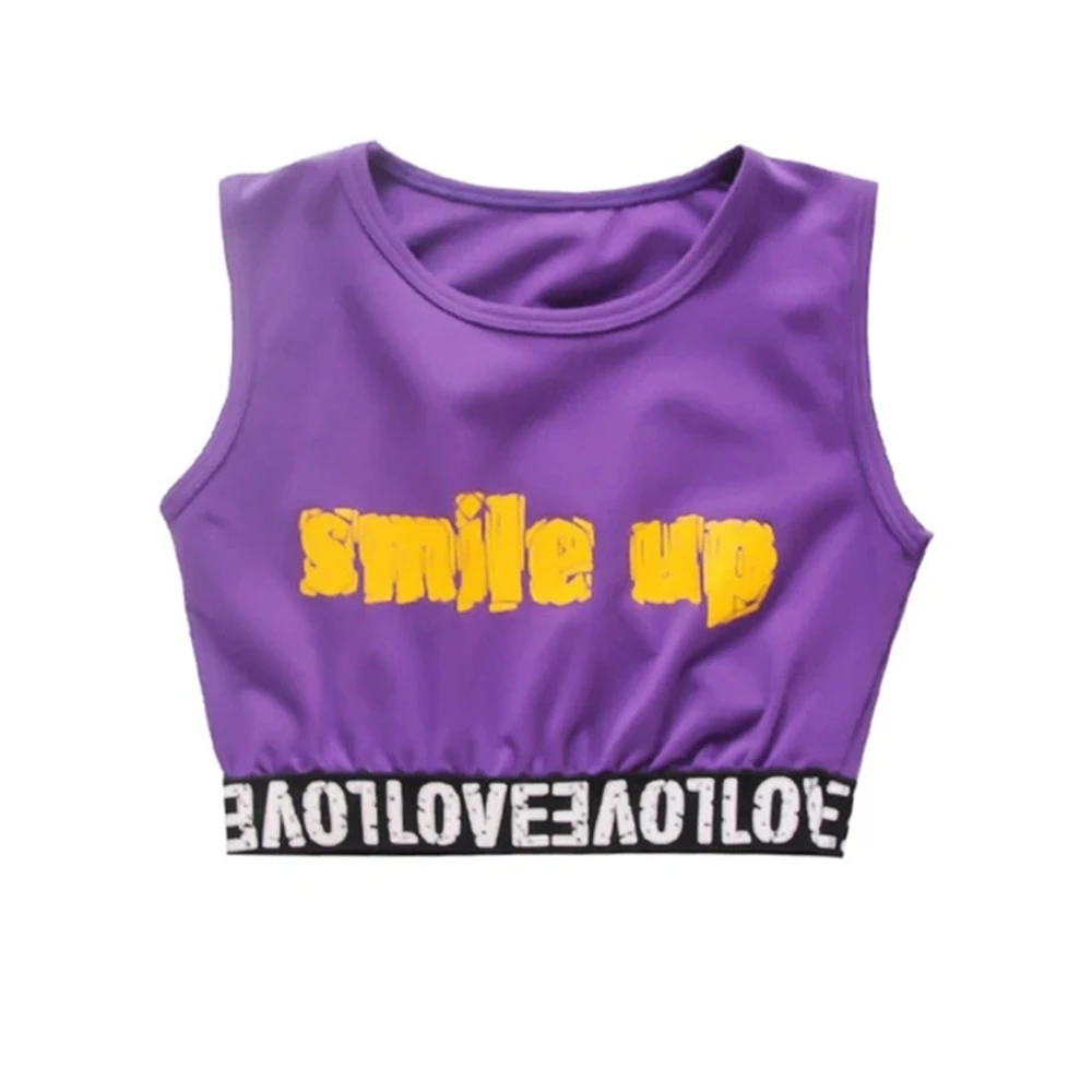 Hip Hop Girls Tank Top Underwear Kids Cotton Crop Top Street Dance Teen Vest Child Stage Camisole Jazz Streewear Clothes Costume