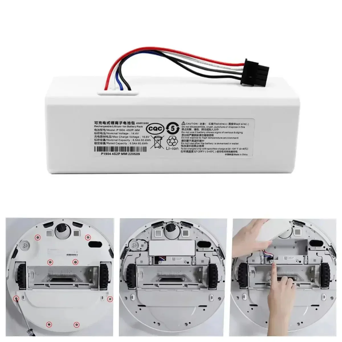 14.4 فولت 12800 مللي أمبير P1904-4S1P-MM بطارية ل Xiaomi Mijia 1C STYTJ01ZHM روبوت فراغ ممسحة نظافة اكسسوارات البطارية