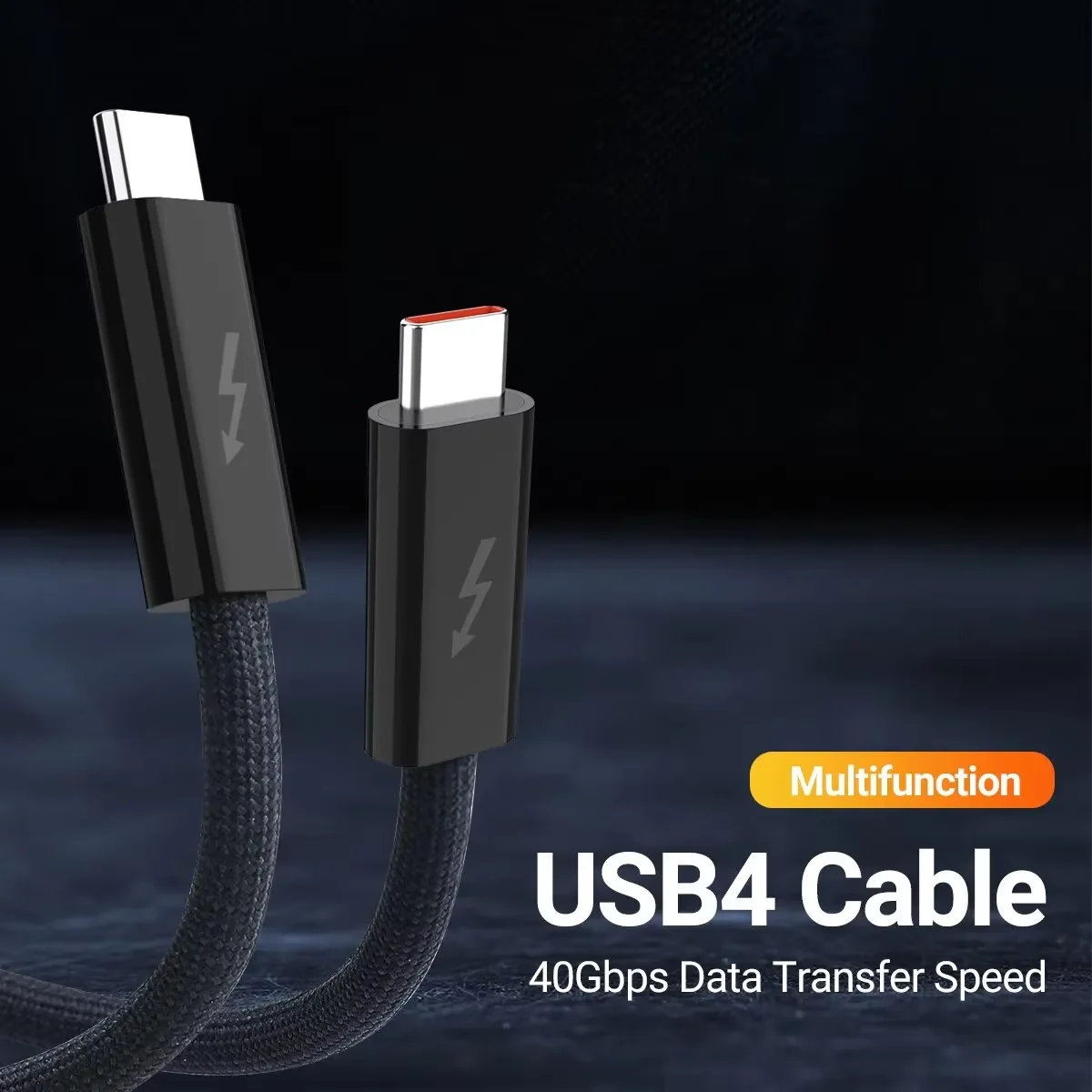 USB 4.0 Typ-C Datenkabel 240W Schnellladekabel mit 40Gbps Geschwindigkeit 8K HD Video Unterstützung Thunderbolt 3/4 für Handy Switch iPad