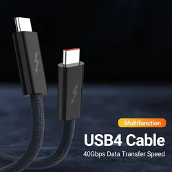 USB 4.0 Type-C Data Cable 240W Fast Charging Cable with 40Gbps Speed 8K HD Video Support Thunderbolt 3/4 for Phone Switch iPad