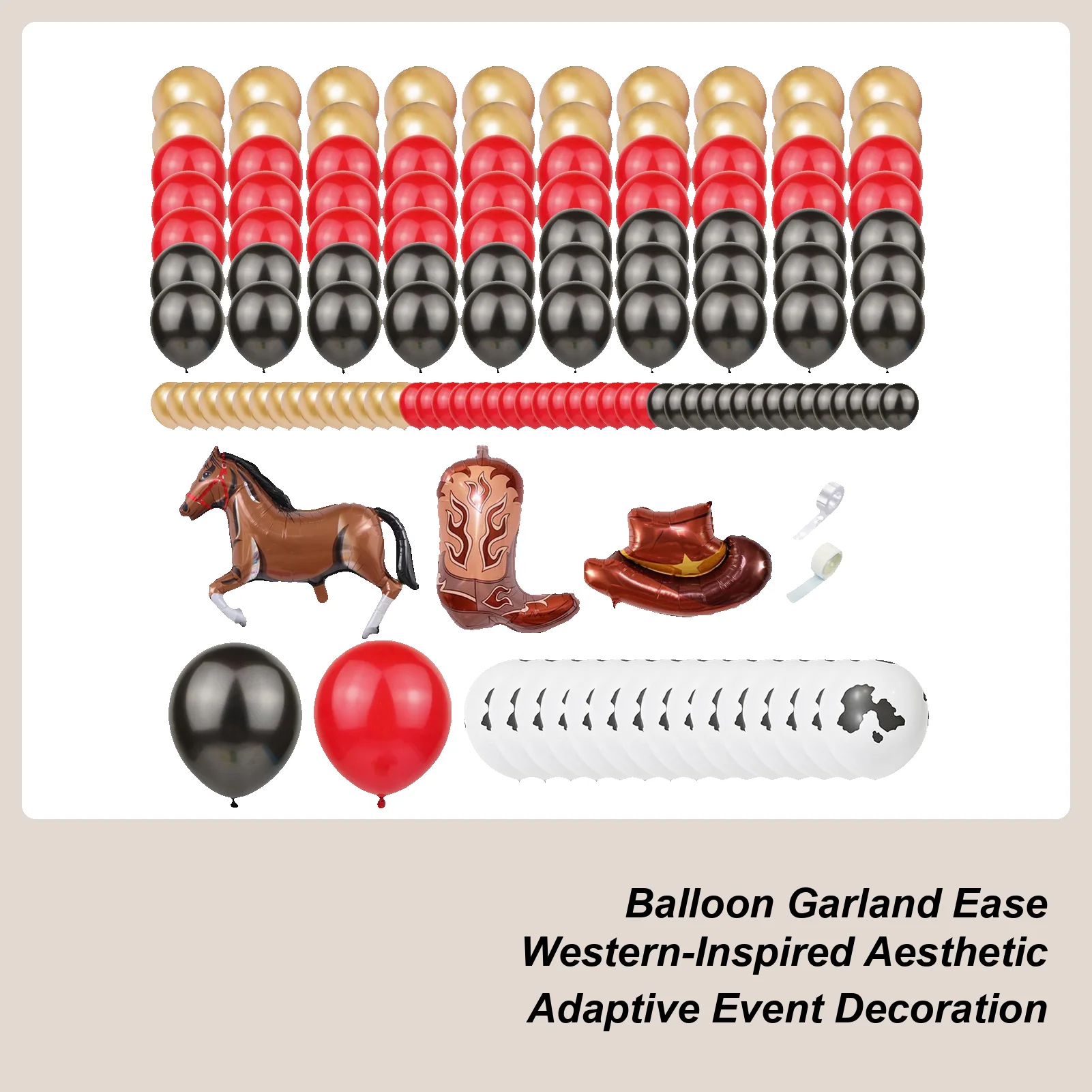 كاوبوي بالون قوس عدة الحصان كاوبوي ديكور المنزل البرية راعية البقر بالونات اللاتكس مجموعة لعيد ميلاد عطلة الأحداث الحظيرة الجدول مدخل #1