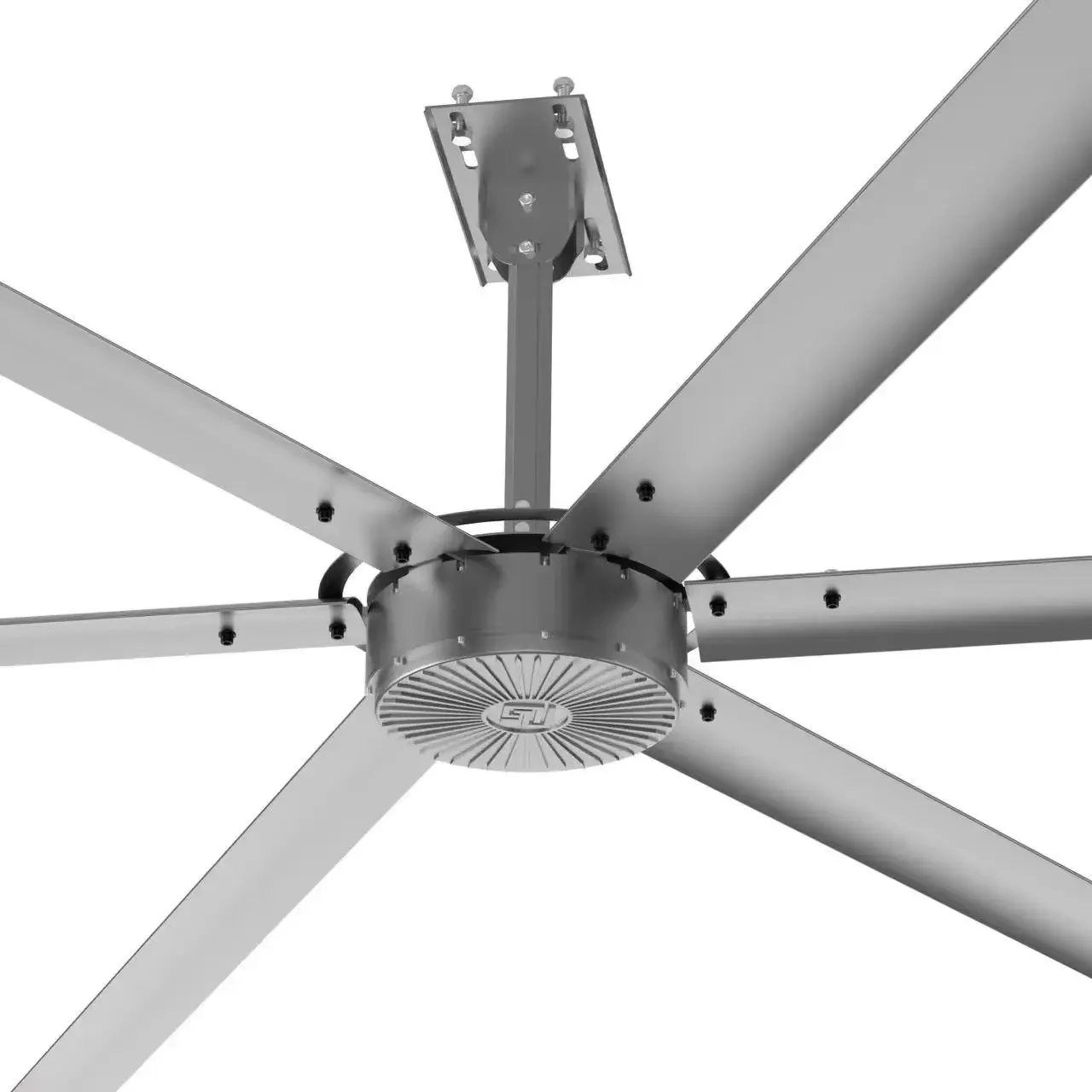 6-Blade 1.5KWB Big Ceiling Fan for Basketball Hall 24FT/7.3M with 220V Motor Gearbox for Home Restaurant Manufacturing Plant Use