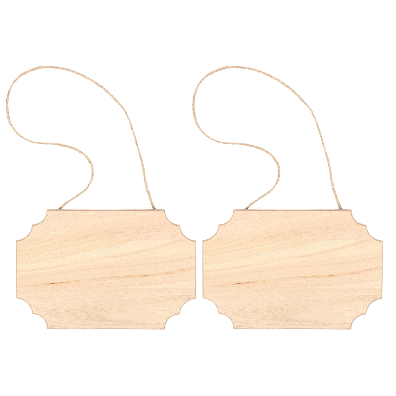 

2pcs Unfinished Wood Plaque Natural Wooden Hanging Sign For Diy Painting Carving Craft Home Cafe Shop Decoration Blank Wood
