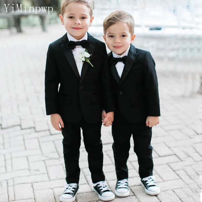 

Little Boy Wedding Suit Peaked Lapel One Button Children Party Clothes Formal Perfomance Stage Celebrity Dress Coat+Pant 2 Piece