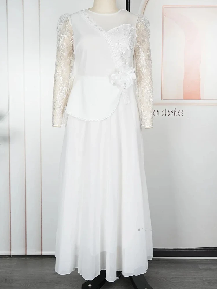 فساتين الحفلات الأفريقية للنساء 2025 حجم كبير موضة Dashiki أنقرة الدانتيل فساتين الزفاف أنيقة تركيا فستان إسلامي ماكسي #5