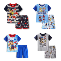 Paw Patrols Summer Cotton Children's Short Sleeve Shorts Suit Anime Figure Chase Sky Cosplay Pajamas 2pcs/set Gifts