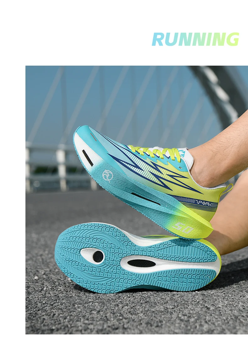 Laufschuhe mit Carbonplatte Spezial-Marathon-Schuhe für Herren Atmungsaktive Leichte Bequeme Rutschfeste Sneaker für Damen – Detail 17