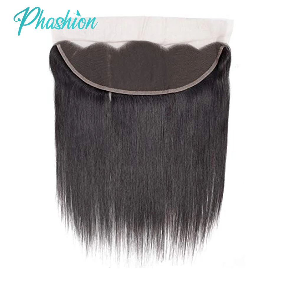 Phashion-Peluca de cabello humano 100% Remy, accesorio de encaje Frontal liso, predespuntado, suizo, HD, transparente, Frontal completo, 26, 28 pulgadas, 13x4, 13x6