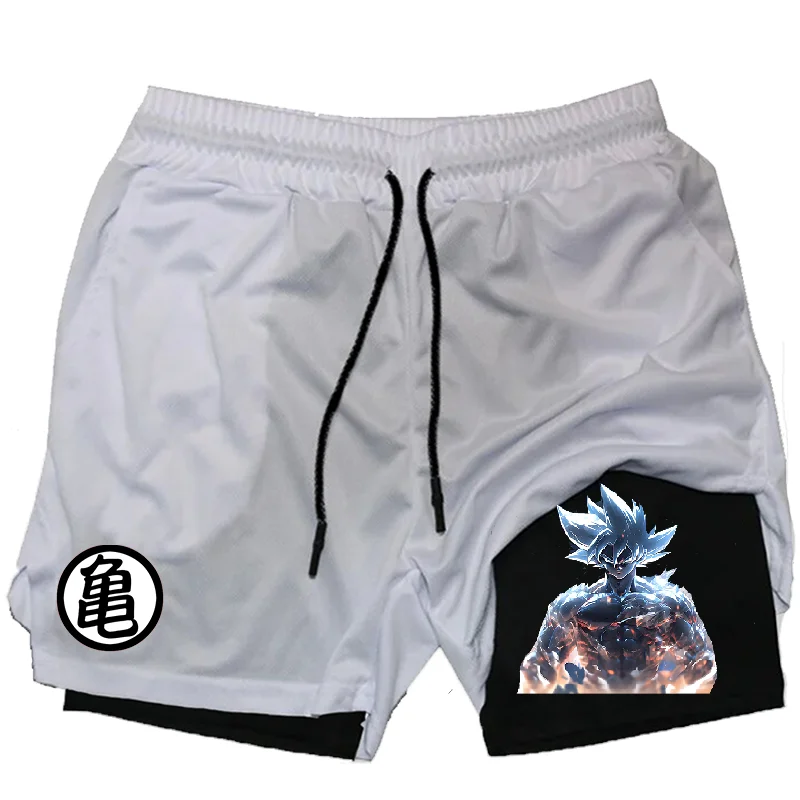 Pantalones cortos deportivos versátiles para hombre, Shorts con estampado de Anime, secado rápido, informales, para todos los días, 2024