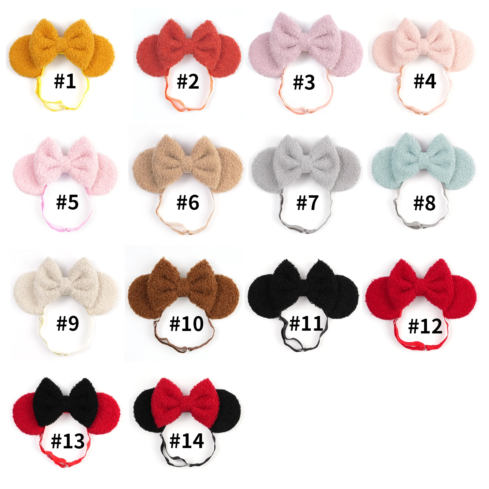 Disney Adjustable Lamb Mickey Mouse Ear Elastic Headband 5"Bow Adult & Kids Nylon Hairband Festival Cosplay DIY Hair Accessories view 6