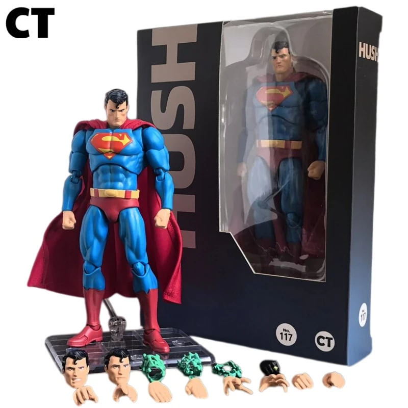 (En Stock) Figura de Acción Ct Toys Superman Mafex 117 Hush DC Liga de la Justicia, Versión Cómica Articulada, Figura Coleccionable