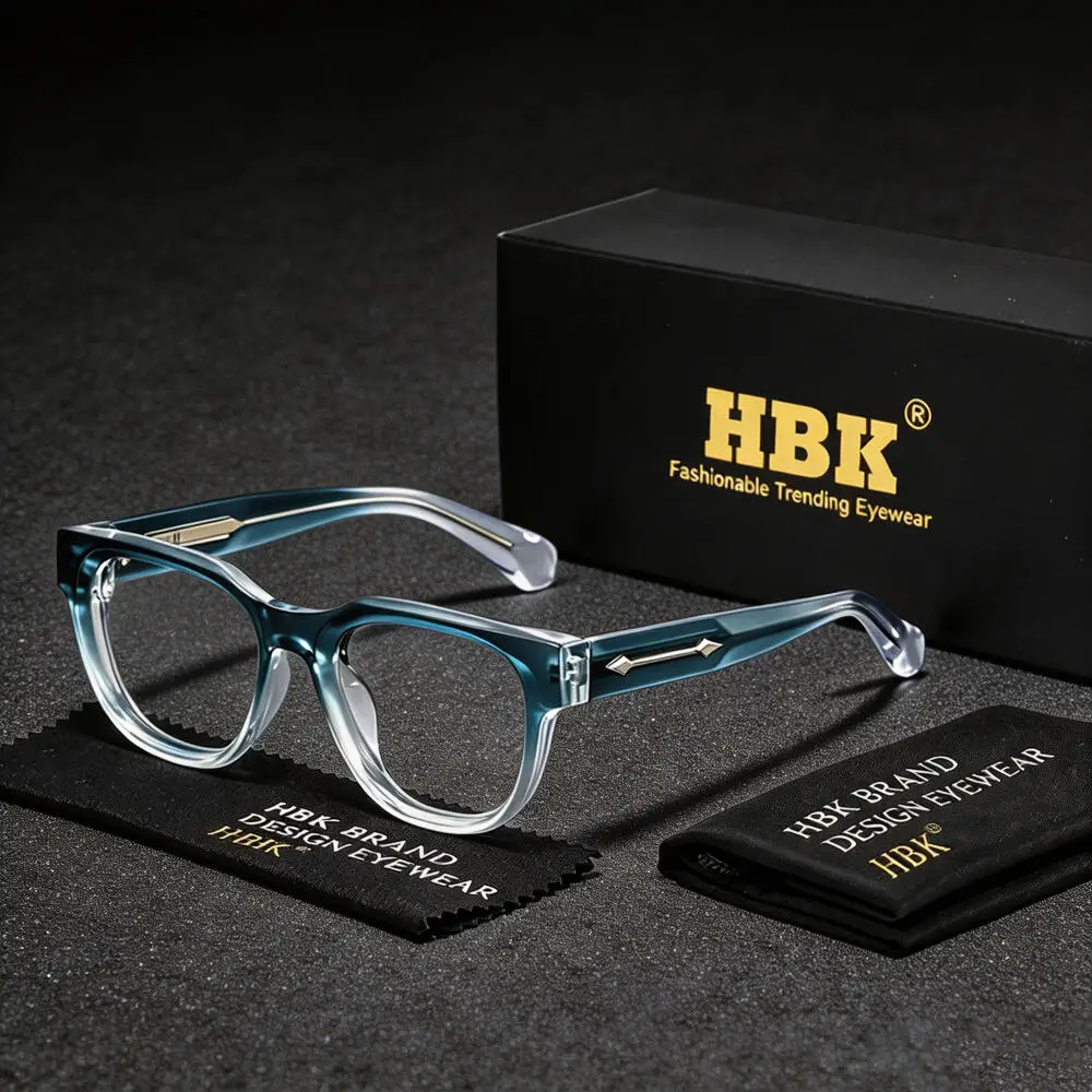 HBK Vintage Men's and Women's Anti Blue Light Glasses Square Glasses Frame Outdoor Business Festival Gift Decoration Glasses