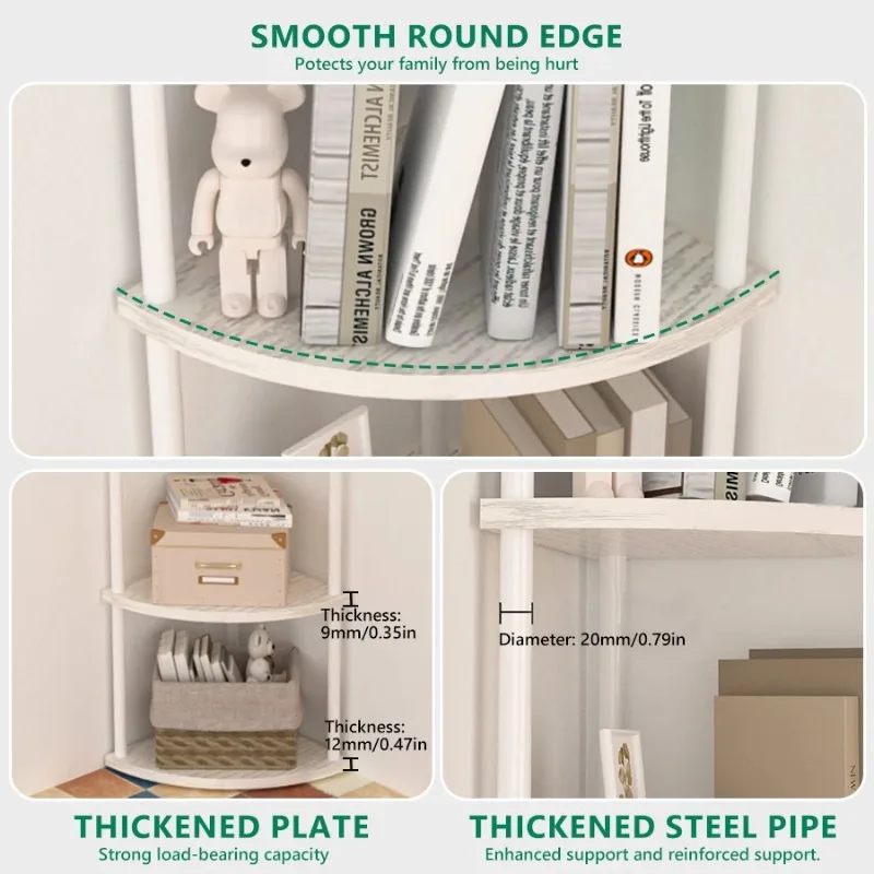 Storage Rack Wall Corner Shelf Practical Storage Rack Living Room/Kitchen/Bedroom Bookshelf Shelf Plant 、 Flower Rack 3/4/5/6