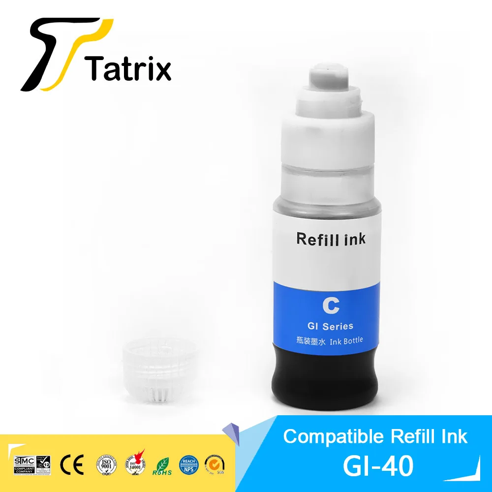 Imagem -05 - Tatrix Gi40 Gi40 Compatível à Base de Água Garrafa a Granel Recarga Tinta para Canon Pixma G5040 G6040 Tintas Impressão