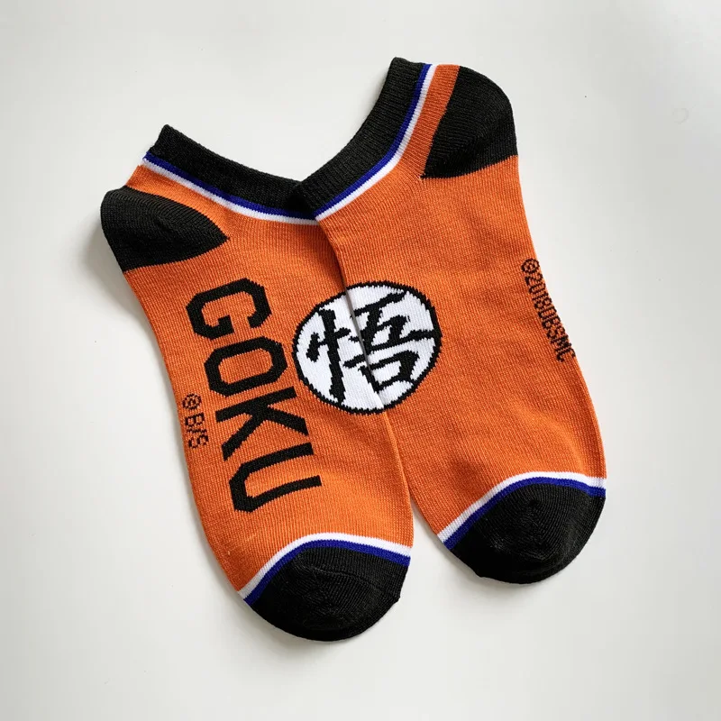 Dragon Ball Son Goku Invisible Sock Anime Men Short Socks Street Hip Hop Skateboard Ankle Socks Breathable Boat Socks Xmas Gift