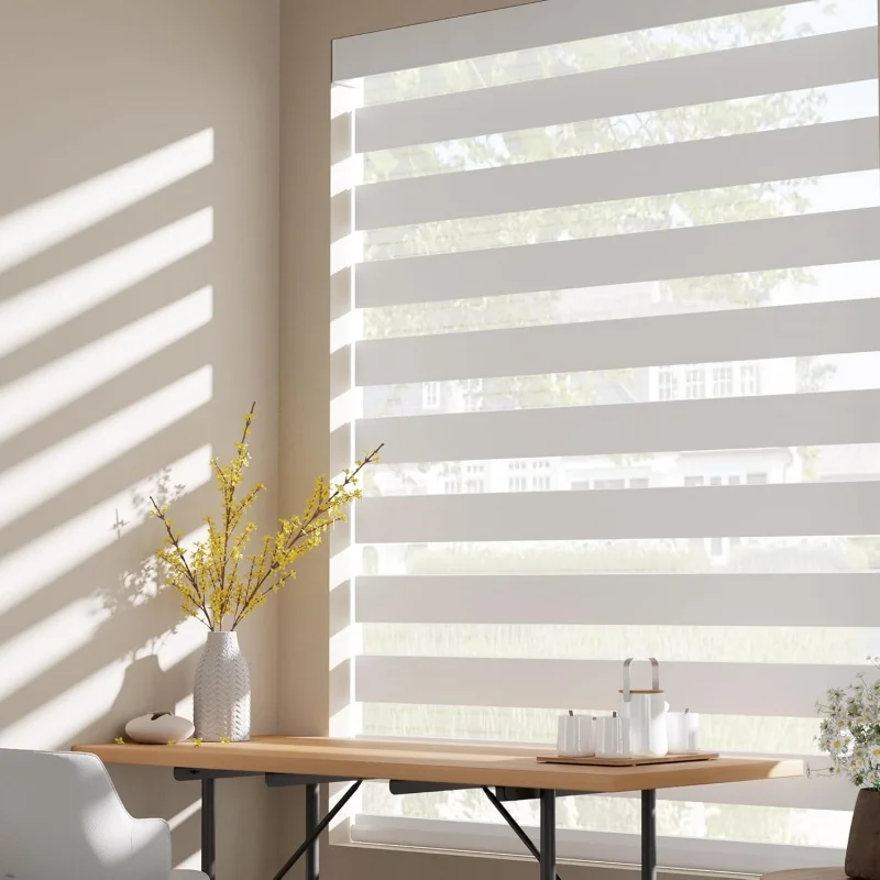 

New Style Filter Fabric Waterproof Class A fabric Day And Night Double Layer Manual Spring Cordless Zebra Blinds For House