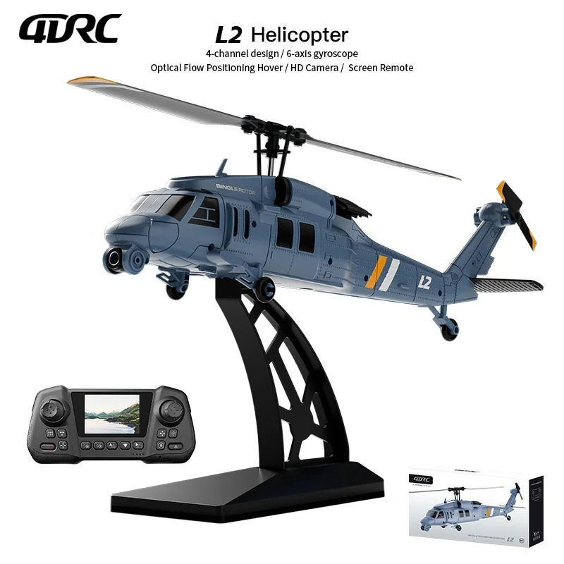 

Радиоуправляемый вертолет 4DRC L2 с камерой 8K, 6-осевым гироскопом, оптическим позиционированием и функцией зависания, игрушка-вертолет с пультом управления с экраном