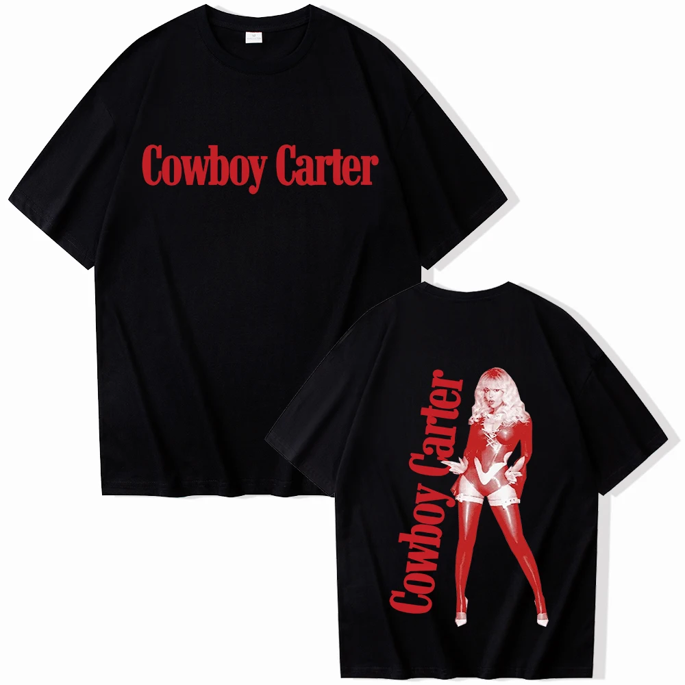 

Футболка Beyonce Cowboy Carter 2025 для мужчин и женщин в стиле Харадзюку с круглым вырезом, летняя повседневная рубашка Ins Y2k, новый бренд, новый стиль