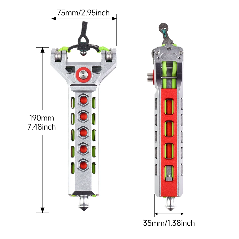 8-round Rapid Fire CNC Aluminum Slingshot with Automatic Magnetic Suction for Outdoor Hunting and Shooting Competition