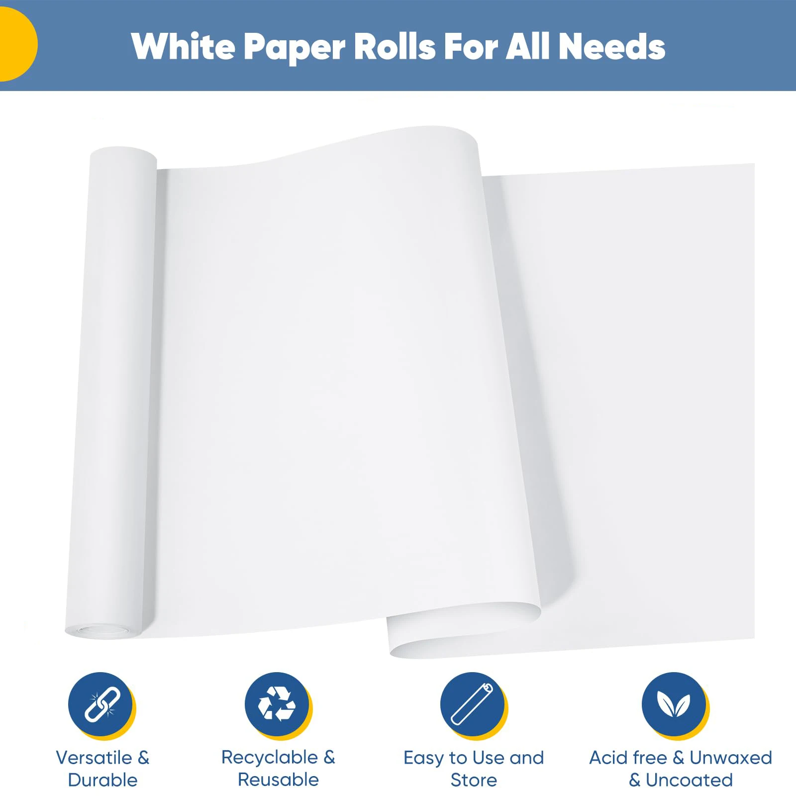 White Wrapping Paper Craft Paper Kraft Paper Roll Bulletin Board Paper Roll, Arts & Crafts, Gift Wrapping Moving Packing Paper