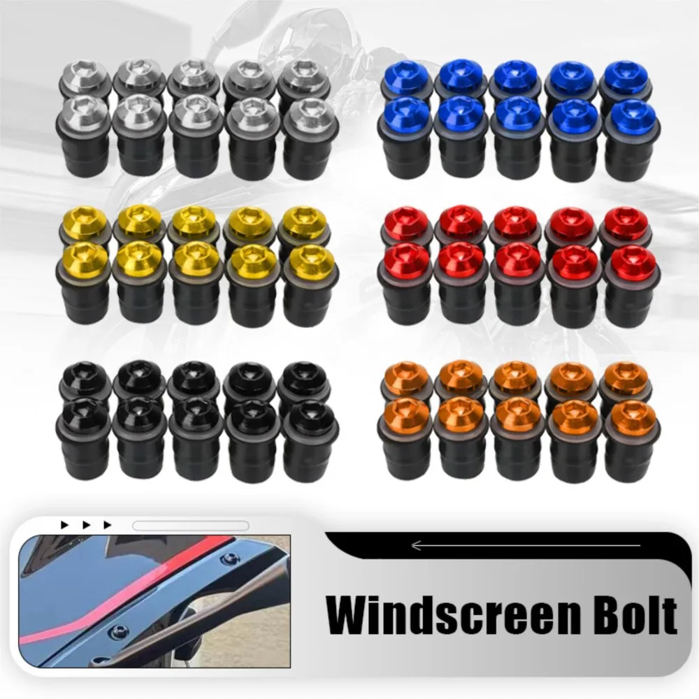 Motorcycle accessories M5 10PCS Windshield Screw Mounting Bolts FITS For YAMAHA TMAX530 TMAX560 TMAX T-MAX 500 530 SX/DX 560