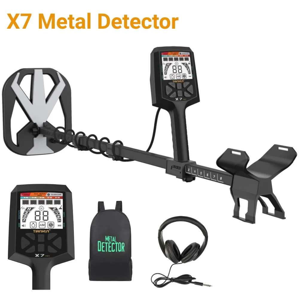 2025 X7 Metal Detector with Depth Indication Numerical Value Selective Shielding for Treasure Hunting Accurate Target Detection