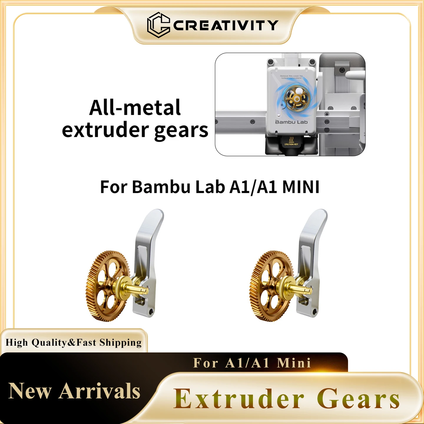 

Extruder Gear For Bambu Lab P1P P1S X1 X1C A1 A1 MINI Claw Gear DLC Nano-Coated Hardened Steel Helical Gear Kit 3D Printer Parts